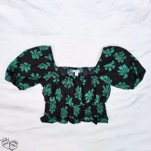 Bar III Floral Boho Crop Top ~
